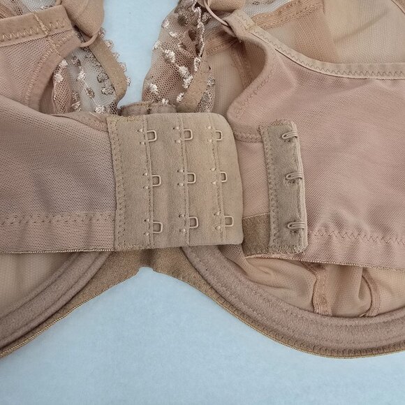 Elomi MATILDA 8900 Bra 38I Beige Side Support T-Strap Hook Full Coverage Sheer - Picture 11 of 14
